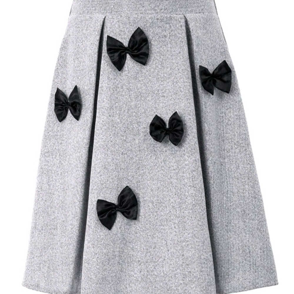 SHEIN CURVE MOD BOW WOOL SKIRT SZ 1X